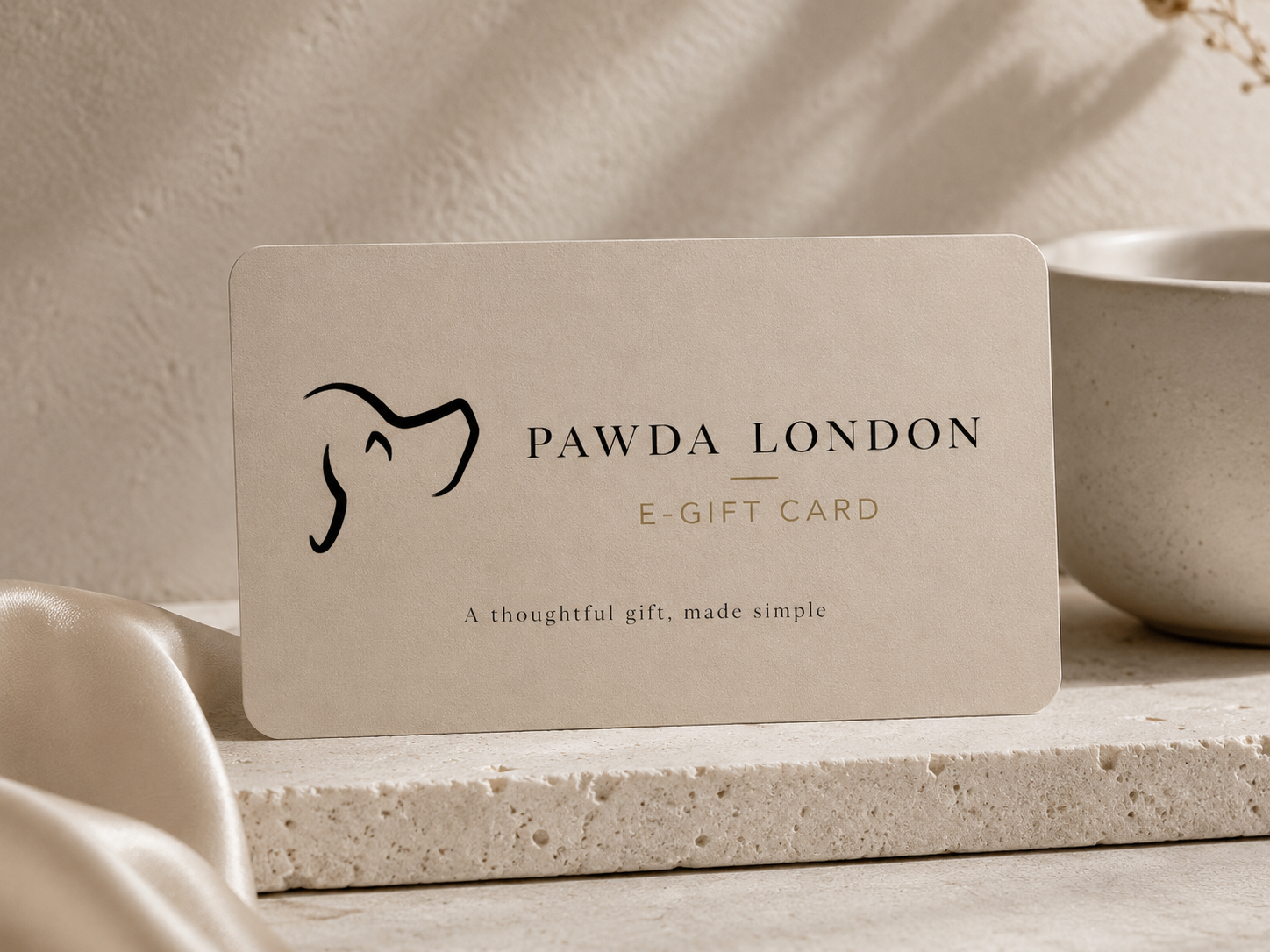 Pawda London digital gift card for luxury dog accessories